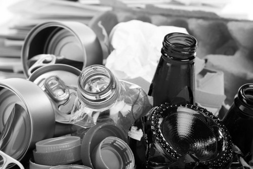 Garden clearance team preparing to sort green waste in Dalston